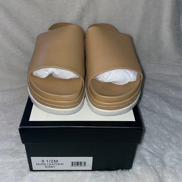NWT J/SLIDES BIBBY Nude Leather Sandal - Picture 7 of 15